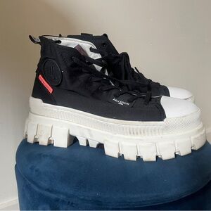 Palladium Black and White Chunky Sneakers